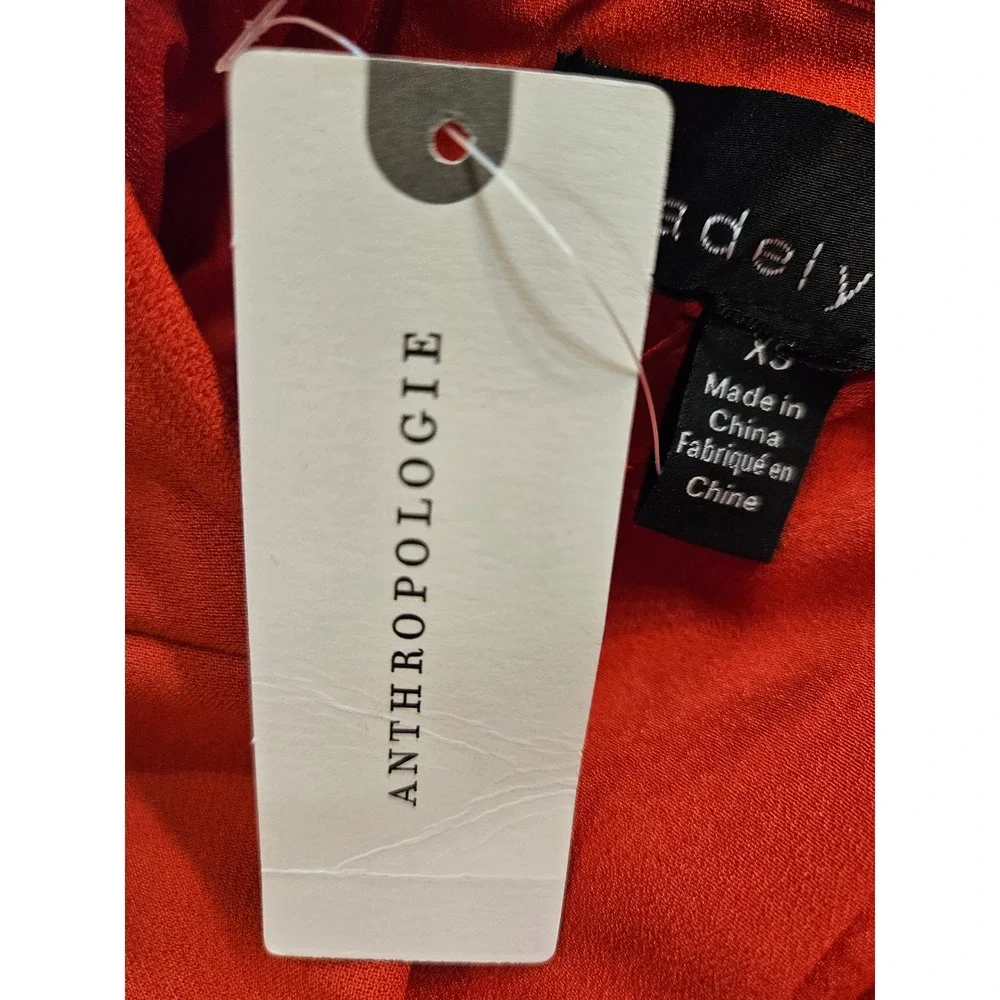 NWT! Adelyn Rae Red One Shoulder Bow Peplum Corset Top XS/Anthropologie Brand - Picture 5 of 5